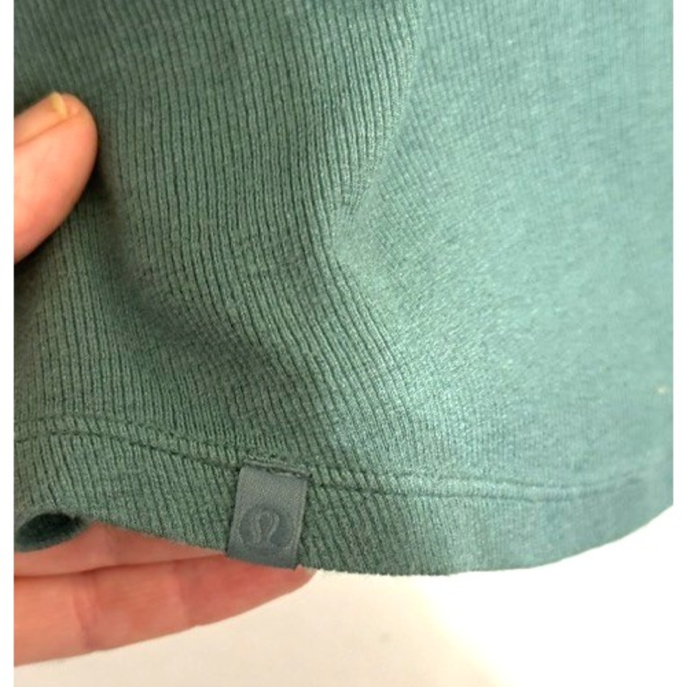 Lululemon 8/10 Hold Tight Long Sleeve Green Ribbed Soft Jersey Modal T-Shirt - Picture 6 of 6